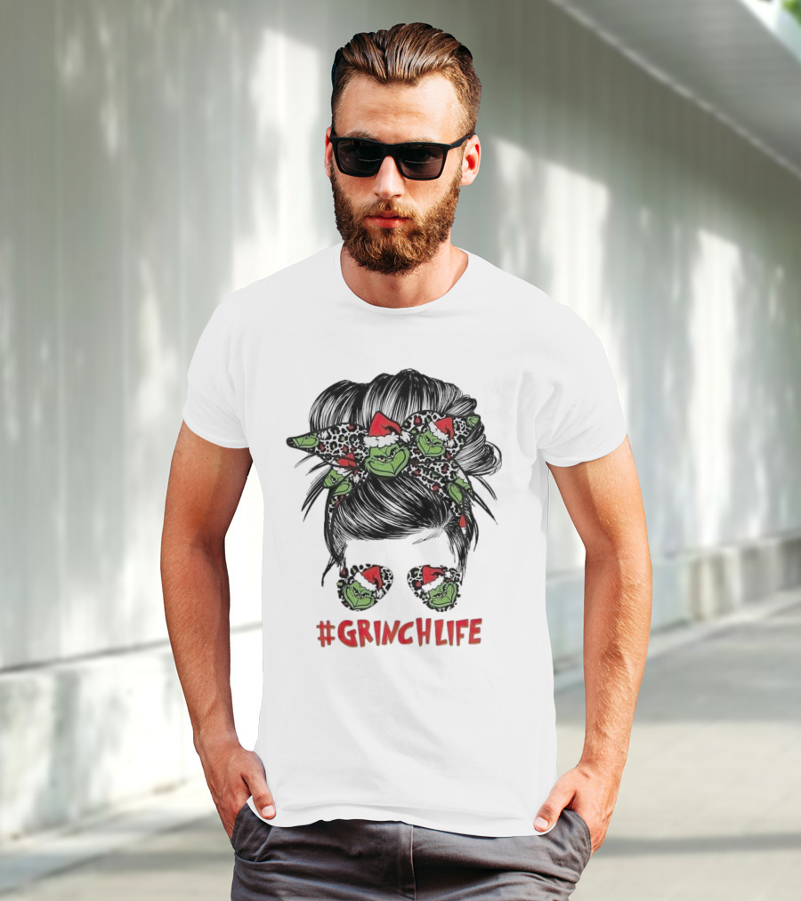 GrinchLife Christmas Girl Grinch Bow And Sunglasses T-Shirt