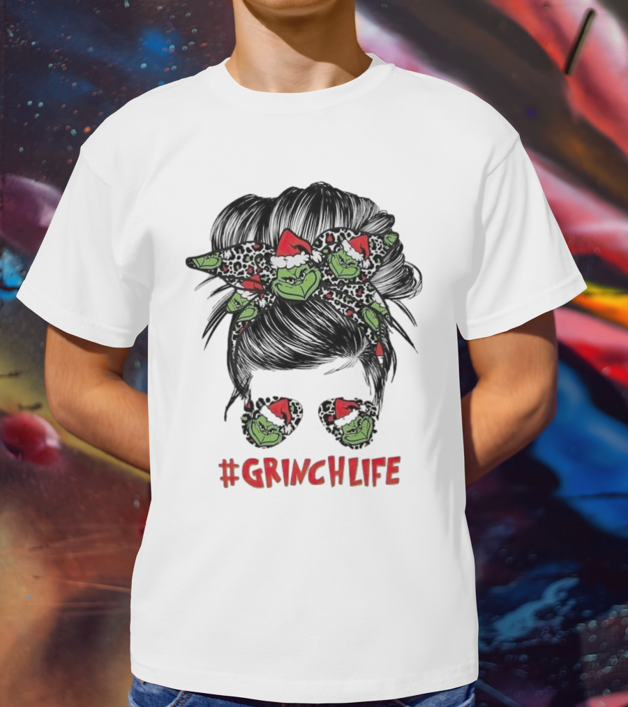 GrinchLife Christmas Girl Grinch Bow And Sunglasses T-Shirt