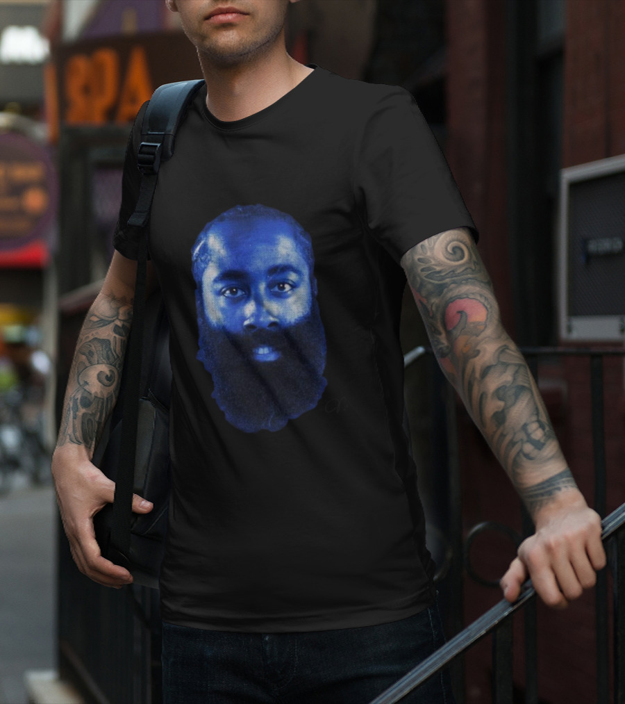 Harden Big Head Blue Halftone T-Shirt
