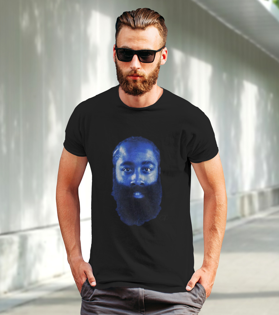 Harden Big Head Blue Halftone T-Shirt