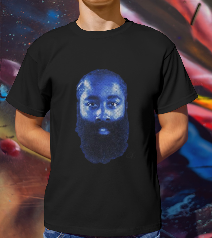 Harden Big Head Blue Halftone T-Shirt