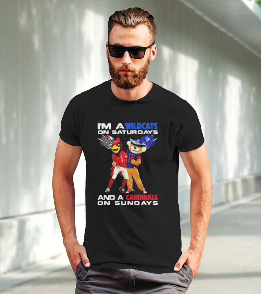 I’m A Wildcats On Saturdays And A Cardinals On Sundays Football Mascots T-Shirt