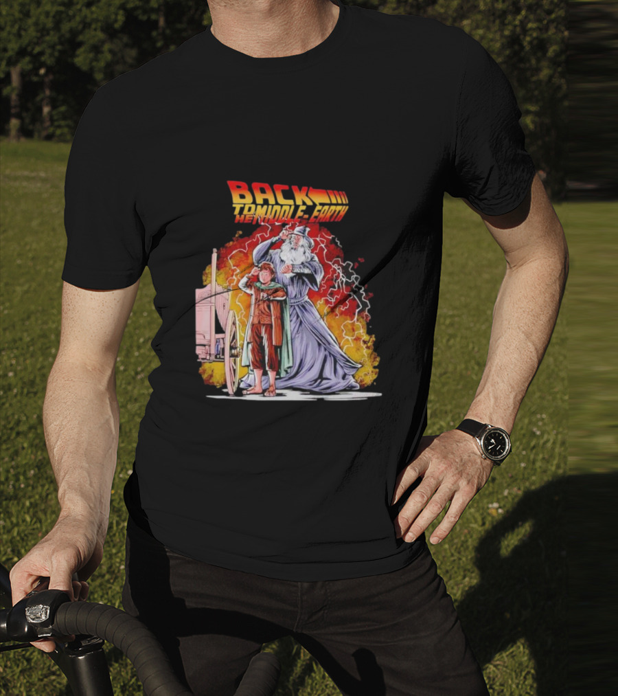 Back To The Middle-Earth Men's Time Travel Adventure Fusion T-Shirt