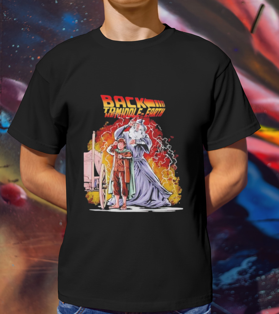 Back To The Middle-Earth Men's Time Travel Adventure Fusion T-Shirt