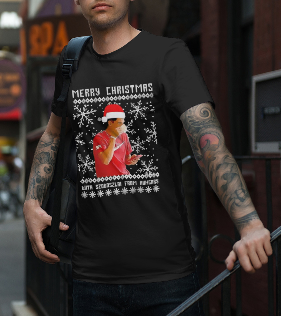 Merry Christmas With Szoboszlai From Hungary Ugly T-Shirt