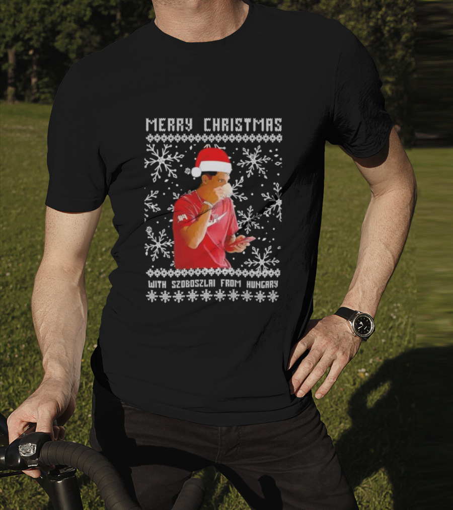 Merry Christmas With Szoboszlai From Hungary Ugly T-Shirt