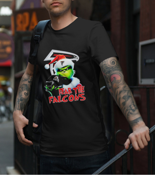 Atlanta Falcons Grinch Santa Fear The Falcons NFL T-Shirt