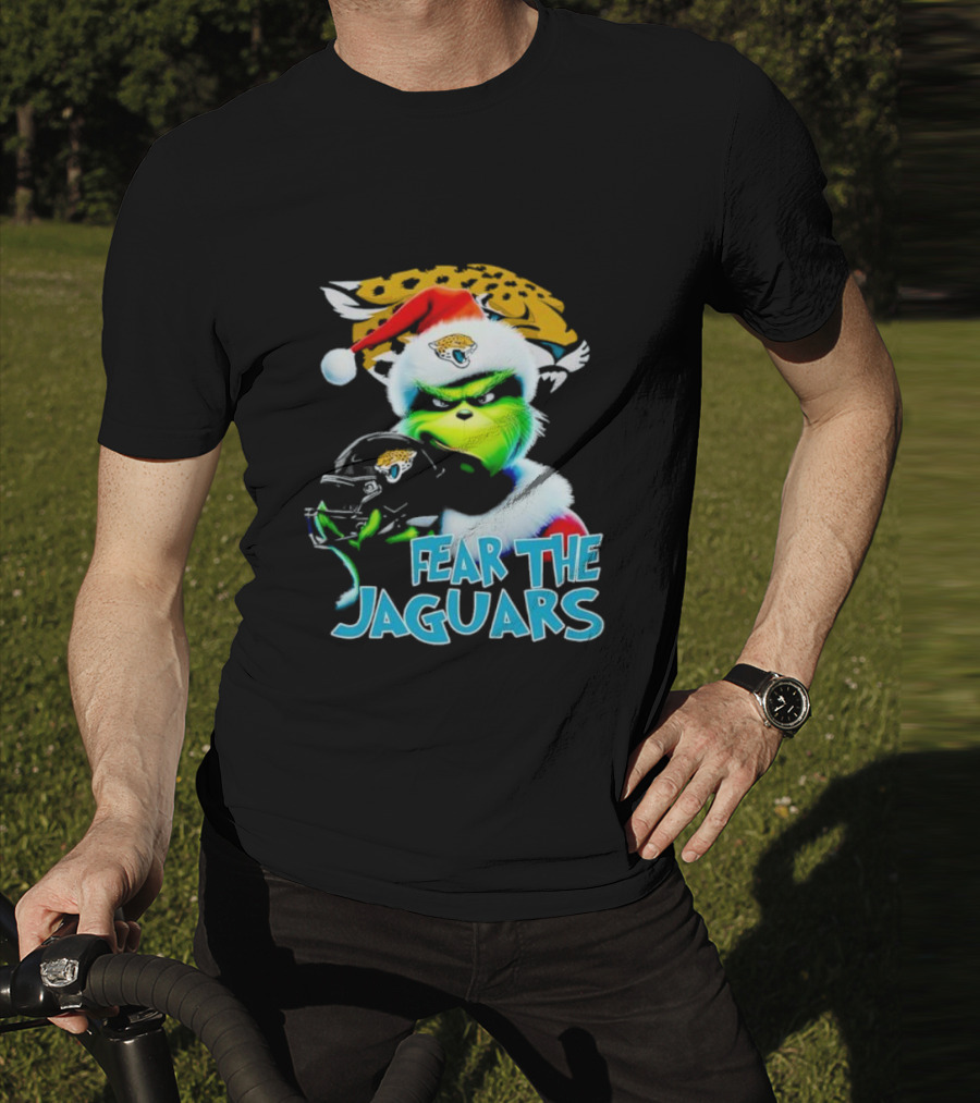 Santa Grinch Fear The Jaguars Jacksonville Jaguars NFL T-Shirt