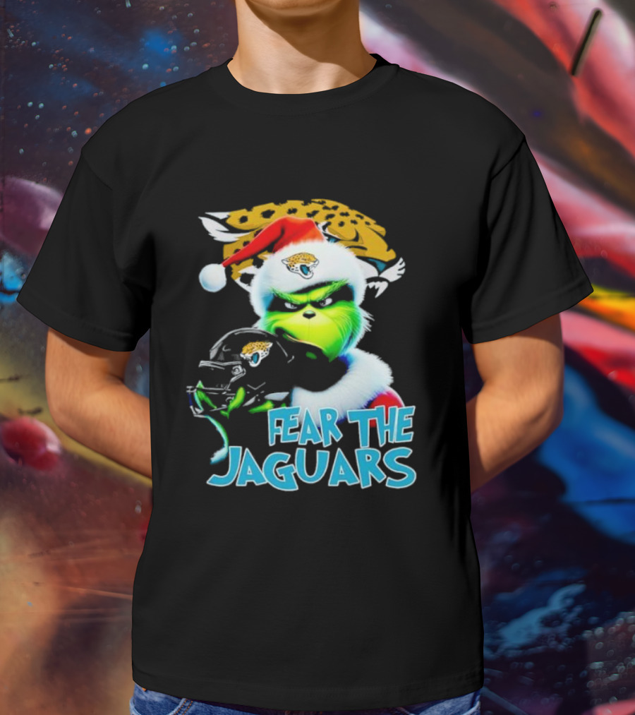 Santa Grinch Fear The Jaguars Jacksonville Jaguars NFL T-Shirt