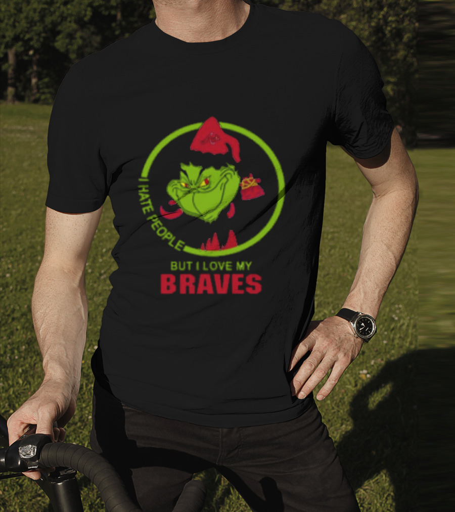 I Hate People But I Love My Braves Atlanta MLB Christmas Grinch T-Shirt