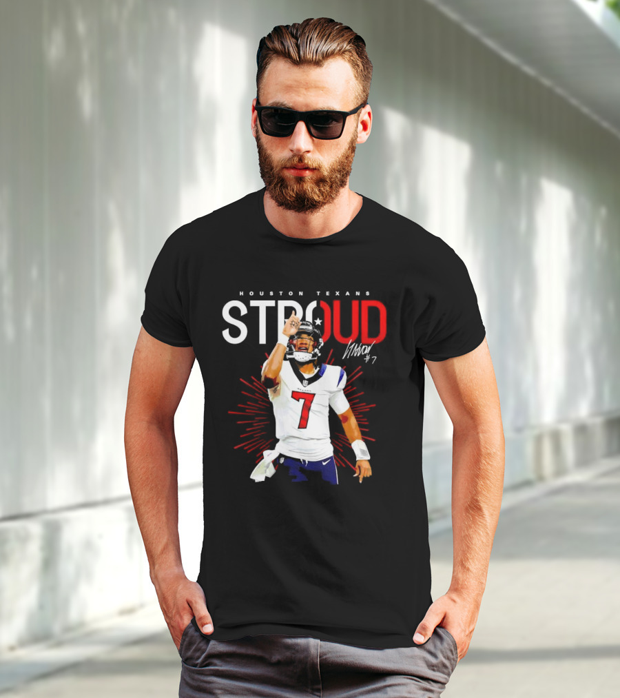 Houston Texans Cj Stroud #7 Signature Visionary Leader T-Shirt