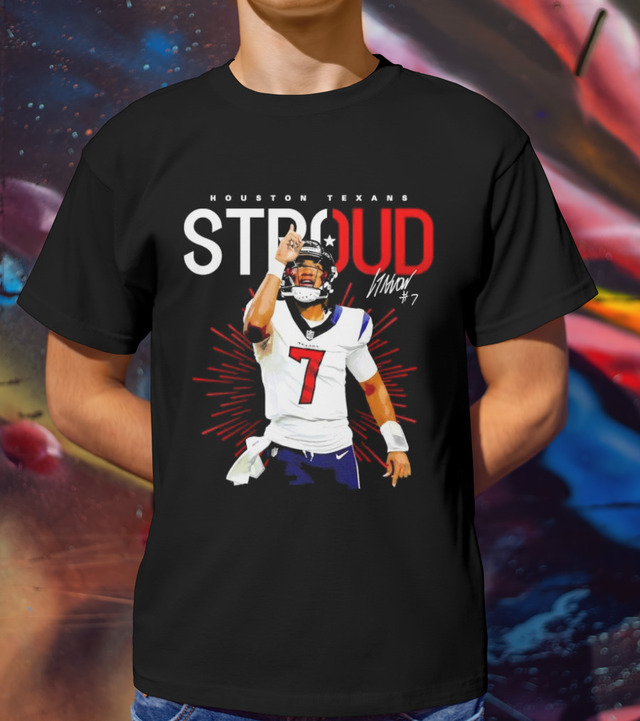 Houston Texans Cj Stroud #7 Signature Visionary Leader T-Shirt