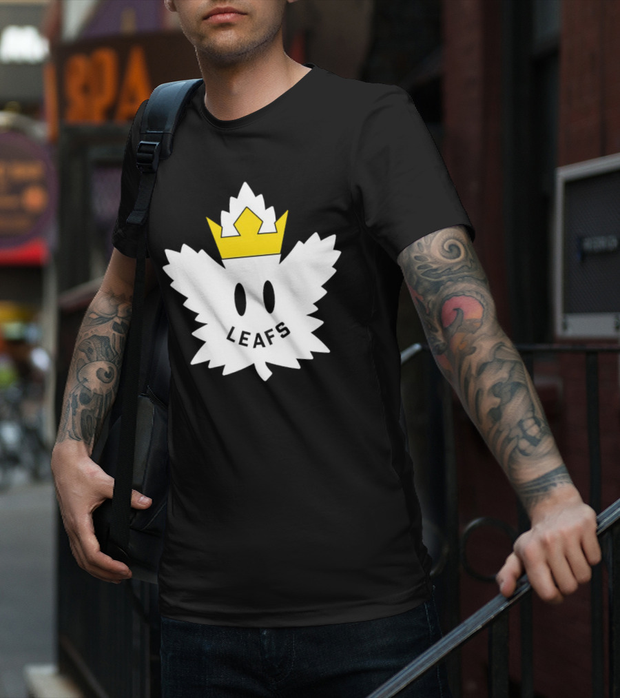 Leafs White Crown Face Emblem T-Shirt
