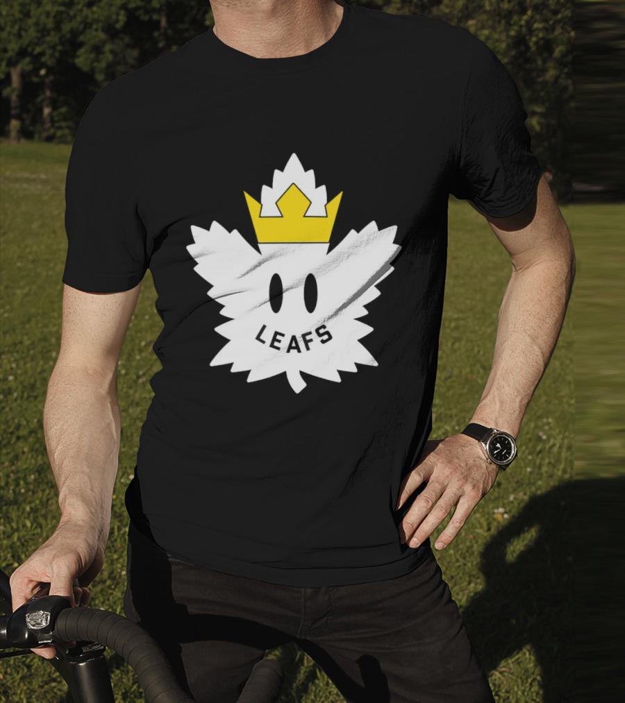 Leafs White Crown Face Emblem T-Shirt