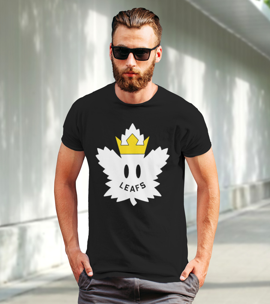 Leafs White Crown Face Emblem T-Shirt