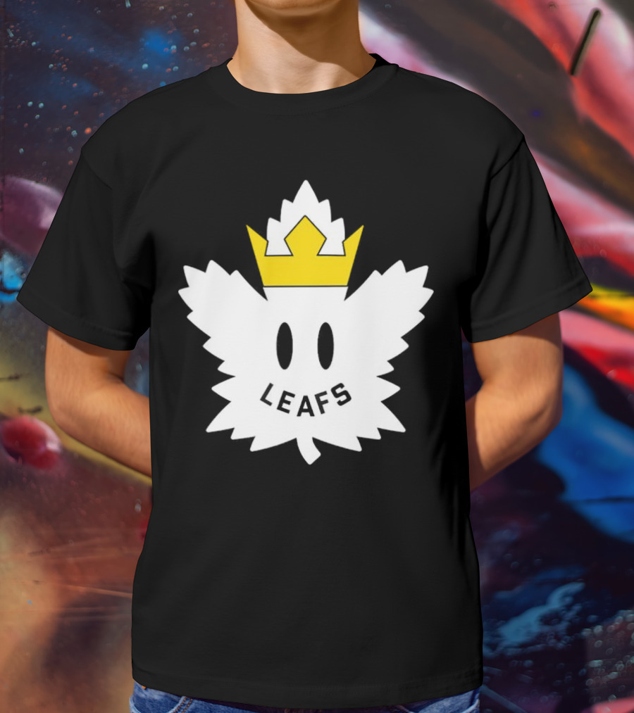Leafs White Crown Face Emblem T-Shirt
