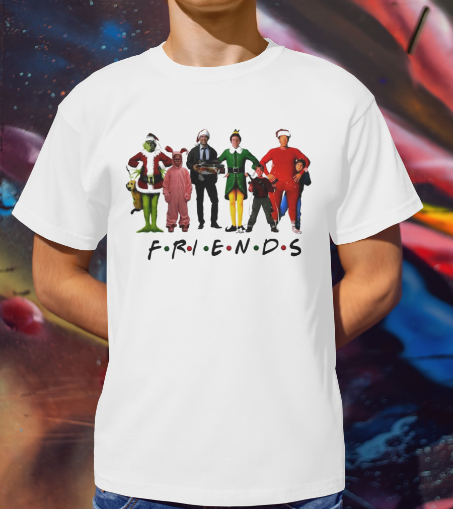 Friends Movie Character Holiday Mashup T-Shirt