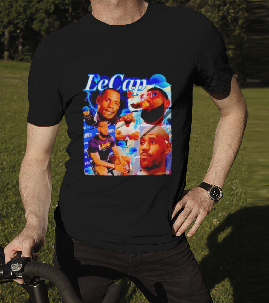 LeCap Lebron James Lakers Playoffs Meme Electricity Background T-Shirt