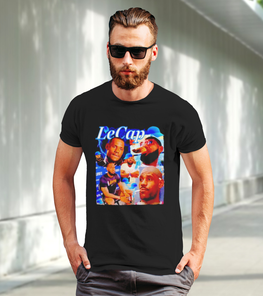 LeCap Lebron James Lakers Playoffs Meme Electricity Background T-Shirt