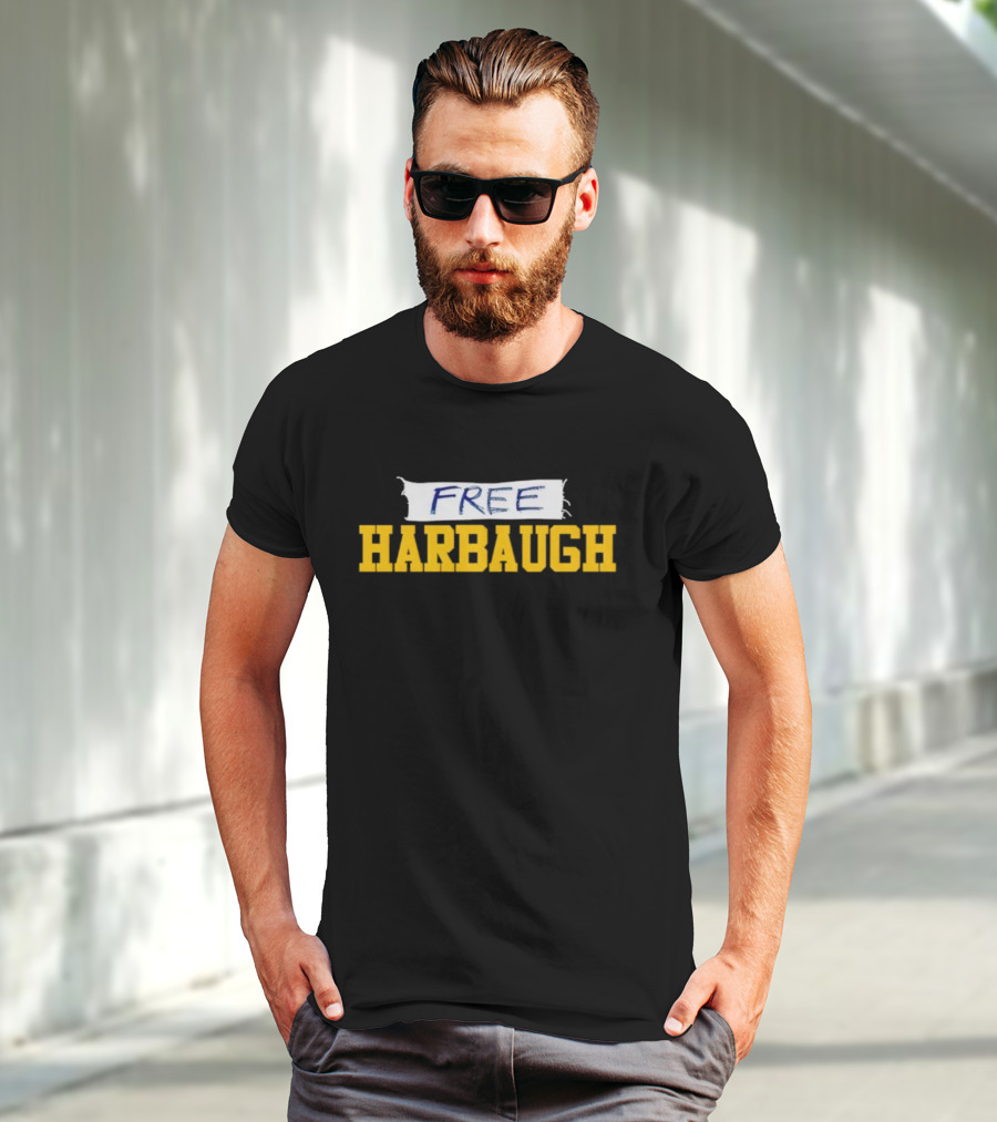 Free Harbaugh Michigan Wolverines T-Shirt