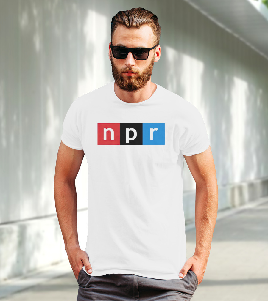 NPR Red Black Blue Iconic Logo Squares T-Shirt