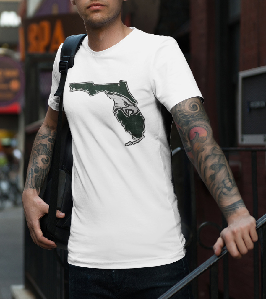Philadelphia Eagles Florida Map Bleeds Green T-Shirt