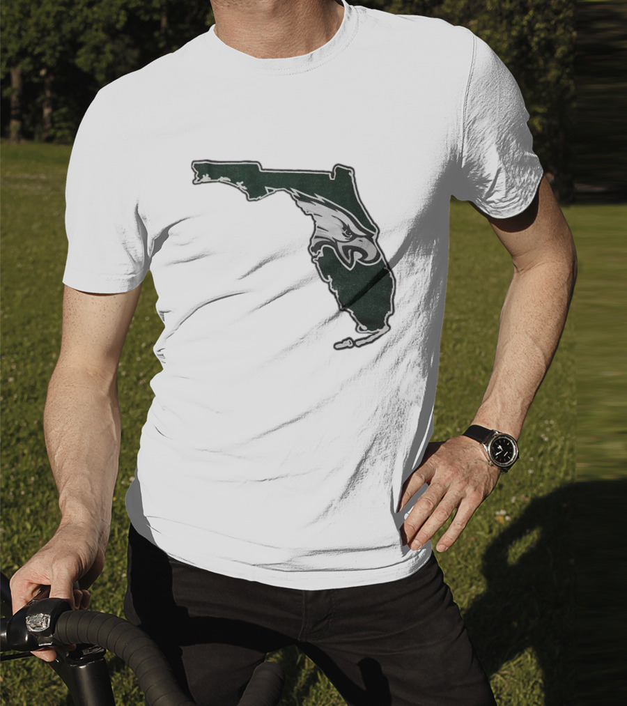 Philadelphia Eagles Florida Map Bleeds Green T-Shirt