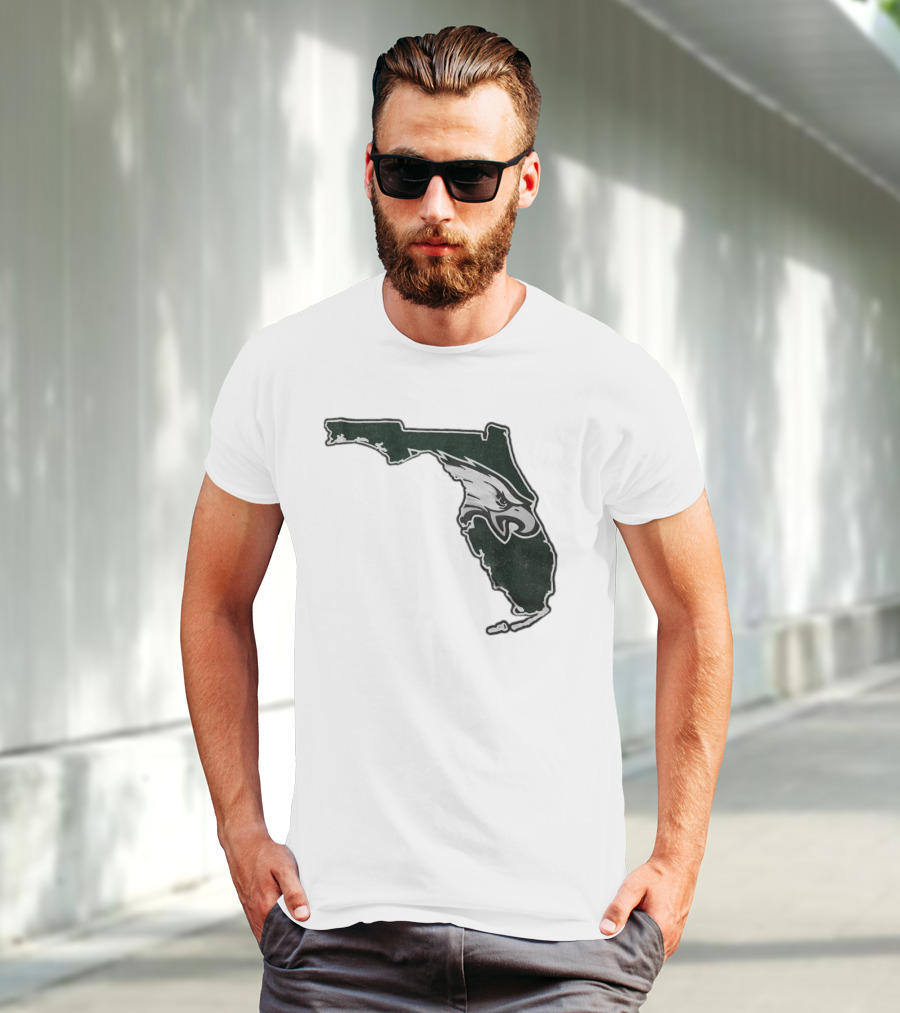 Philadelphia Eagles Florida Map Bleeds Green T-Shirt