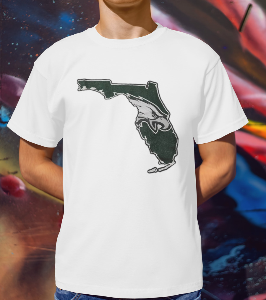Philadelphia Eagles Florida Map Bleeds Green T-Shirt