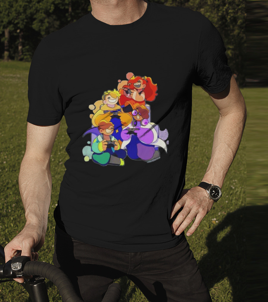 Bish Bash Bots Gaming Fun Characters Controller Crew T-Shirt