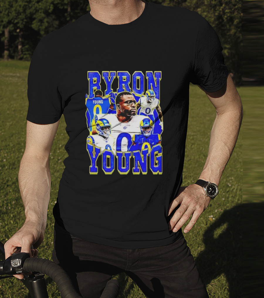 Byron Young Los Angeles Rams Picture Collage T-Shirt