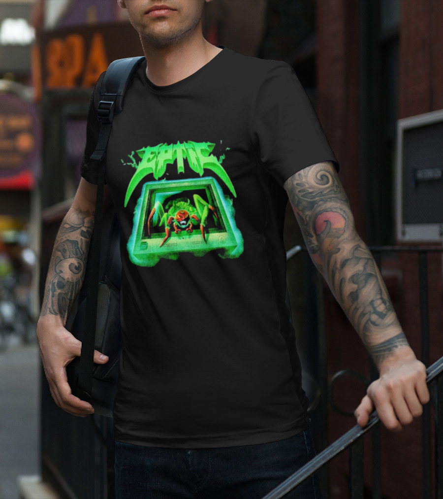 Eptic Interweb Vintage Spider On Screen T-Shirt