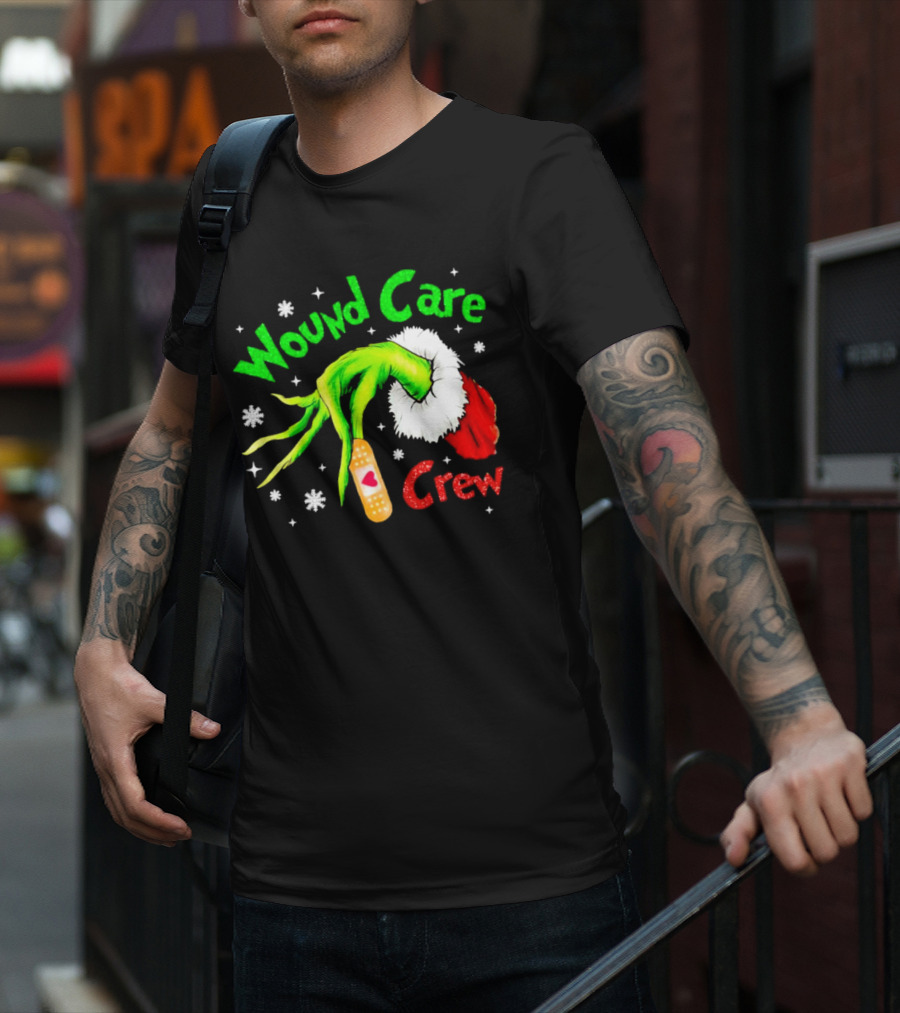 Wound Care Crew Grinch Hand Merry Christmas T-Shirt