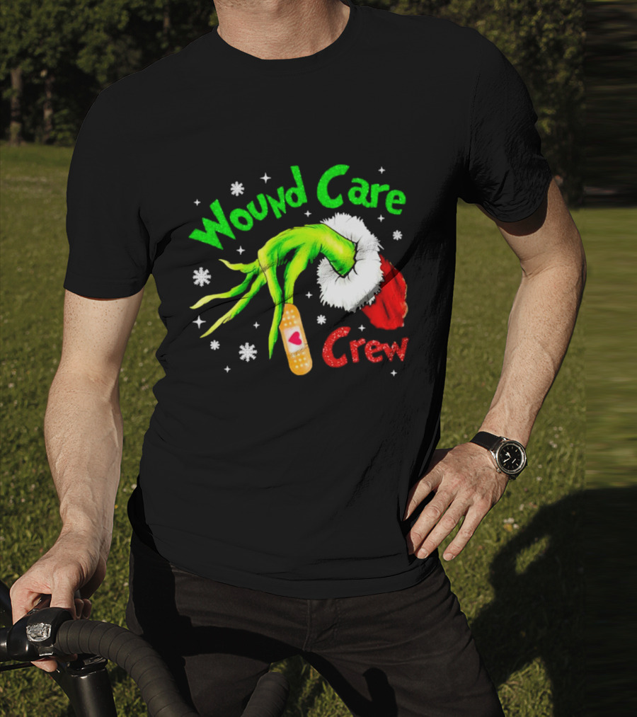Wound Care Crew Grinch Hand Merry Christmas T-Shirt