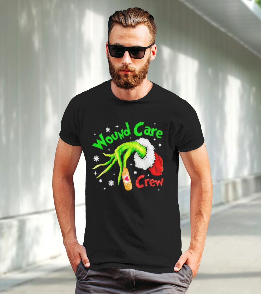 Wound Care Crew Grinch Hand Merry Christmas T-Shirt