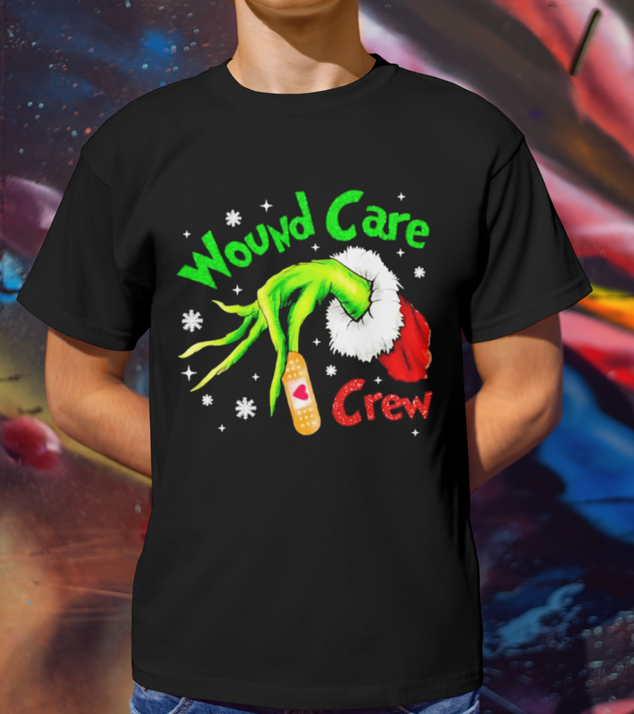 Wound Care Crew Grinch Hand Merry Christmas T-Shirt