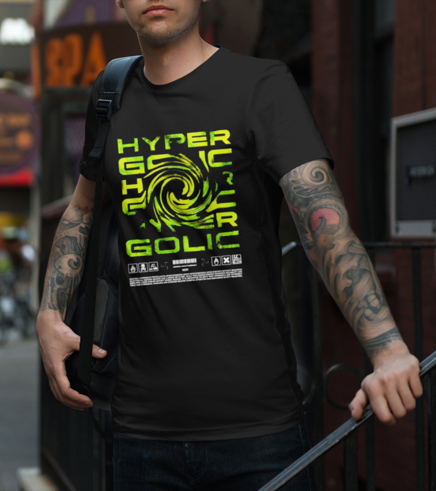 HYPERGOLIC SAFETY WARNING SYMBOLS SWIRL TEXT T-Shirt