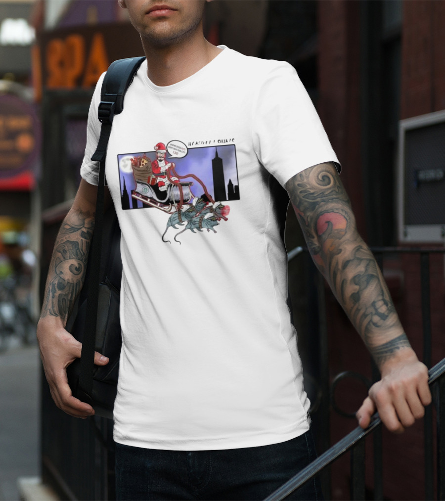 Josh Saves Christmas Chupacabras Sled New York City Skyline T-Shirt