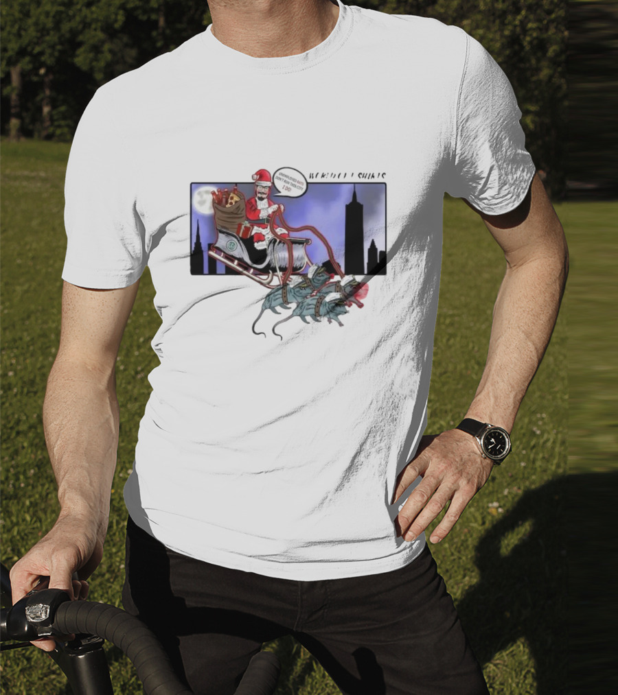 Josh Saves Christmas Chupacabras Sled New York City Skyline T-Shirt