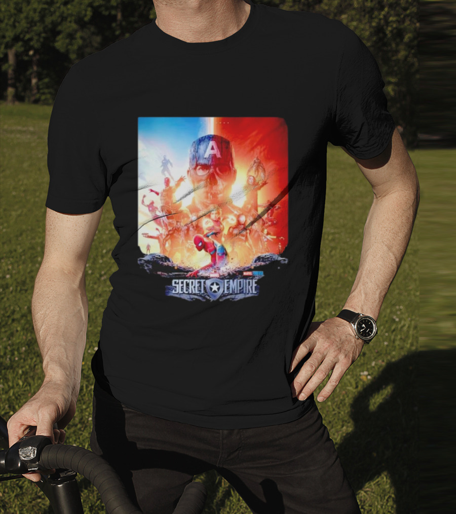 Marvel Secret Empire Captain America A Hydra Battle With Spider-Man And Avengers T-Shirt