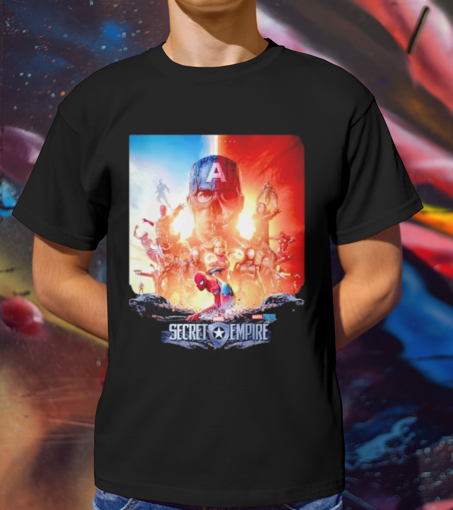 Marvel Secret Empire Captain America A Hydra Battle With Spider-Man And Avengers T-Shirt