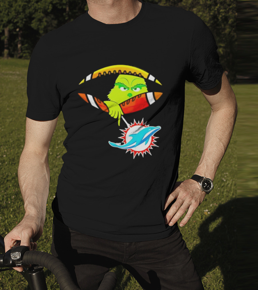 Miami Dolphins Grinch Football Fan Zipper T-Shirt