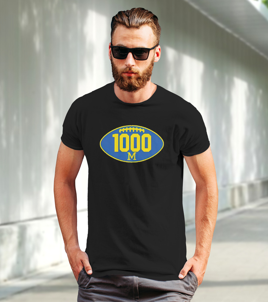 Michigan 1000 Wins Football M T-Shirt