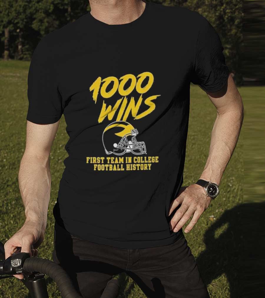 Michigan Wolverines 1000 Wins First Team In College Football History Helmet T-Shirt