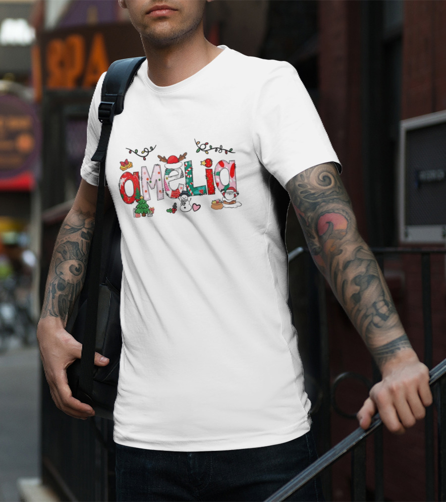 Personalized Christmas Decor Custom Name Amelia T-Shirt