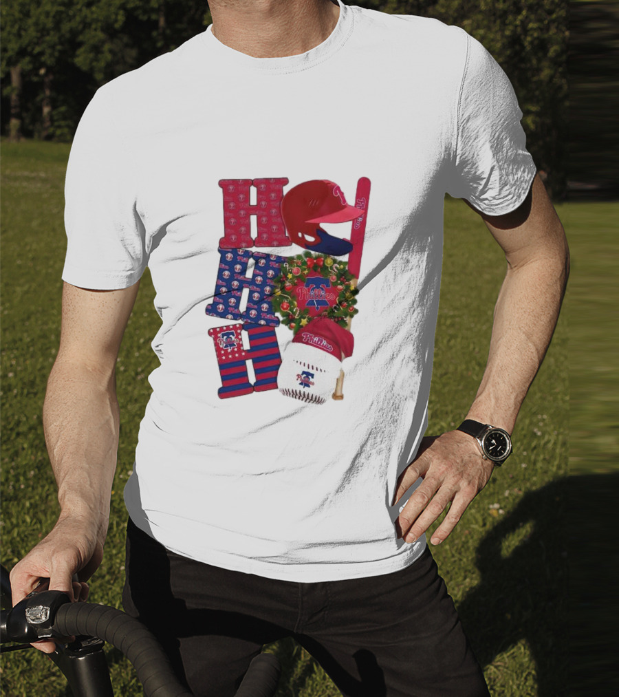 Philadelphia Phillies Ho Ho Ho Merry Christmas Sports Fan T-Shirt