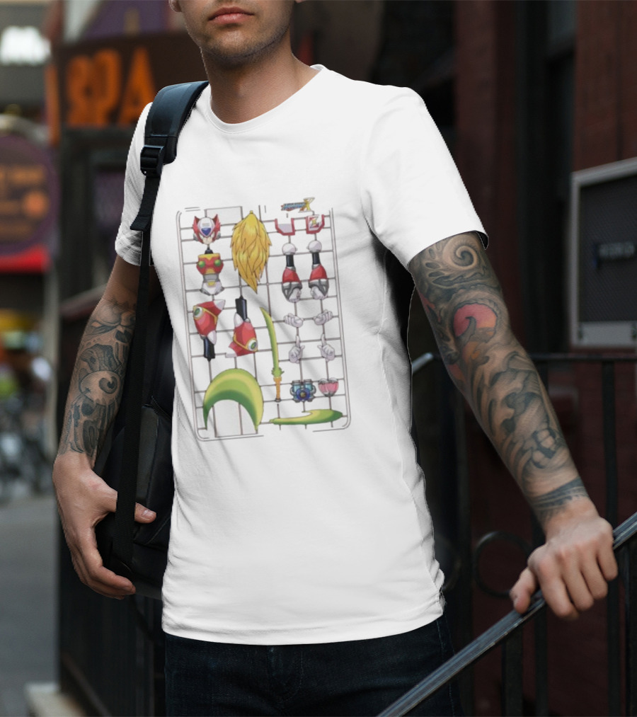 Capcom Megaman Zero Model Kit Elements Tekno Edizioni Parts Assembly T-Shirt