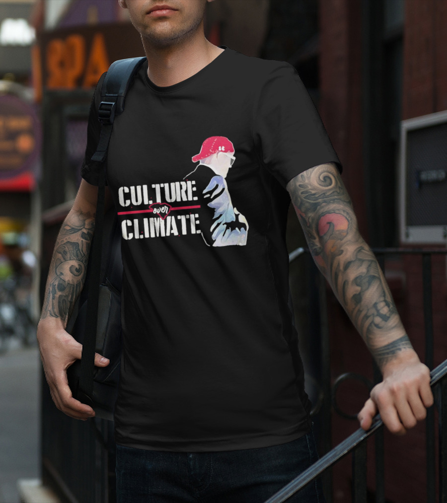CULTURE OVER CLIMATE Red Cap Figure T-Shirt