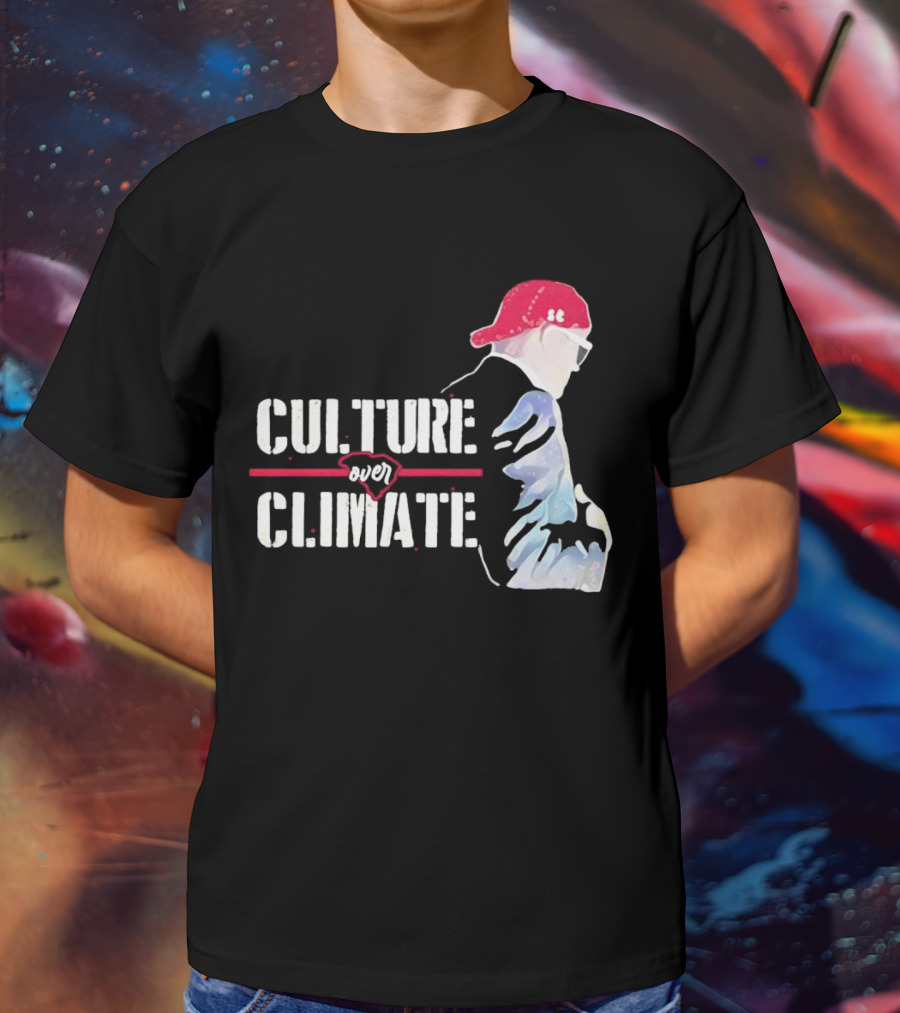 CULTURE OVER CLIMATE Red Cap Figure T-Shirt