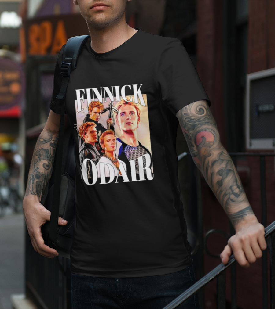 Finnick Odair Character Collage With Weaponry Elements T-Shirt